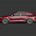 Red Sports Coupe with Black Roof Sleek Body and Reflective Surface