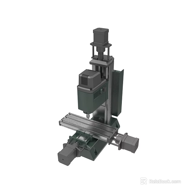 Industrial Drill Press Machine with Precision Worktable and Heavy Duty Metal Frame 3d model 