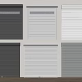 Black White Grey Roller Shutters With Various Designs And Window Panels 3d model