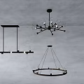 Modern Chandeliers with Various Designs Metal Frames and Glass Elements for Home Decor 3d model