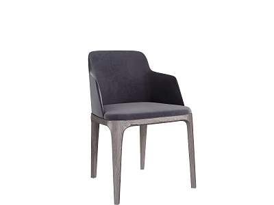 Modern Dark Gray Velvet Accent Chair With Armrest And Metal Legs Design 3d model