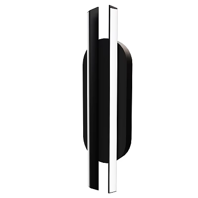 Modern Black Silver Metal Wall Sconce with Sleek Minimalist Design for Home Decor 3d model