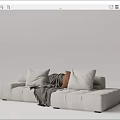 Modern corner sofa multiplayer sofa 3d model