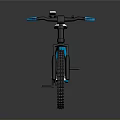 Blue Mountain Bike With White Seat Black Tires And Shiny Reflective Design