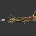 Camouflage Fighter Jet Model With Detailed Military Style Design And White Nose
