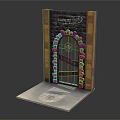 Storybook Pop Up Castle Gate Design With Stone Wall And Iron Details On Folded Base