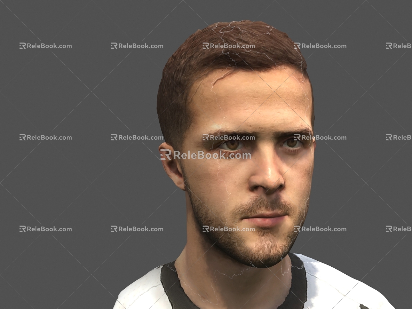 Realistic male head 3d model