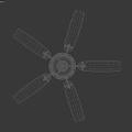 Technology Exhibition Hall Interior Featuring Modern Decorative Ceiling Fan With Metal Blades