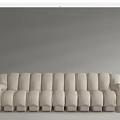 Modern Cream Colored Multi Seater Sofa With Padded Modules And Comfortable Design 3d model