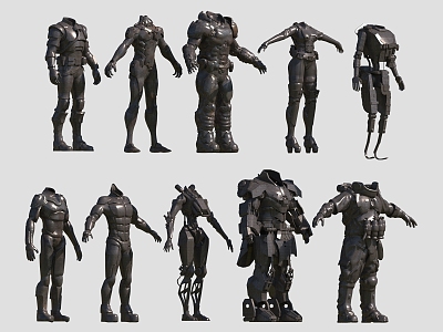 Damaged Armor Do Old Armor Science Fiction Machine Equipment Robot 3d model