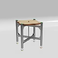 Modern Side Table With Wooden Top Metal Legs And Green Accents Design