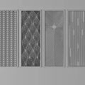 Modern Metal Room Dividers With Intricate Geometric Patterns And Golden Finish
