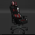Ergonomic Black Red Office Chair With Padded Backrest Cushioned Seat And Wheels
