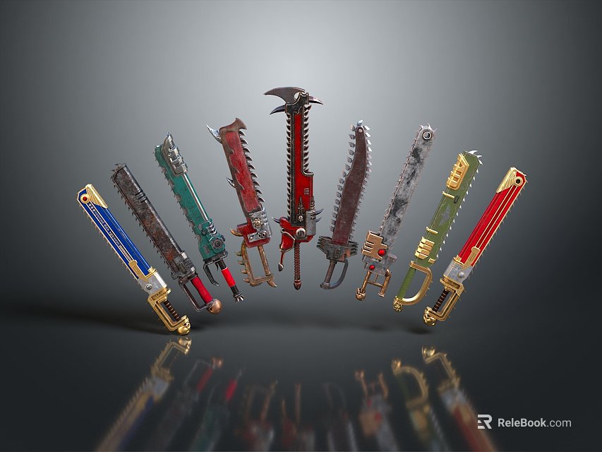 Cold weapons Sword Axe Hook Fork Spear Trident Melee Weapon Military 3d model