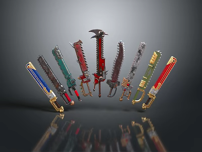 Cold weapons Sword Axe Hook Fork Spear Trident Melee Weapon Military 3d model