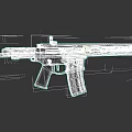 Modern Tactical Rifle With Gold And Black Metal Frame Black Grip And Magazine