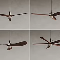 Contemporary Chandelier Designs with Wooden Blades and Metal Structure for Modern Home Interior
