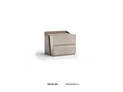 Sleek Modern Wooden Bedside Table With Two Drawers For Bedroom Storage 3d model