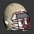 Gold Football Helmet With Red Facemask And Modern Sports Equipment Design