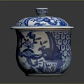 Blue And White Porcelain Lidded Jar With Traditional Floral Patterns For Daily Use