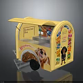 Mamas Doggie Diner Yellow Food Cart With Dog Images And Pet Food
