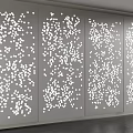 Perforated Decorative Panels with White Dots on Gray Background Modern Interior Design 3d model