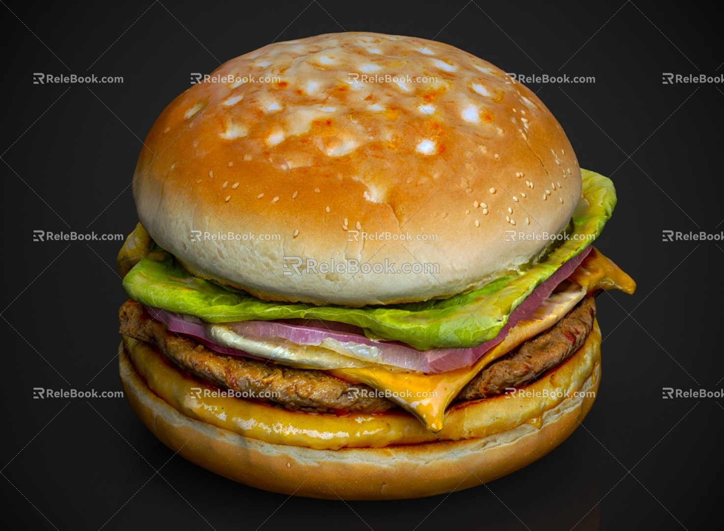 Food Grain Burger 3d model