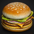 Food Grain Burger 3d model