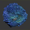 Vibrant Blue Rock Formation With Red Heart Ace Playing Card On Top