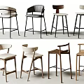 Various Modern Bar Stools With Wooden And Metal Frames In Neutral Colors