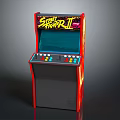 Street Fighter II Arcade Game Machine With Control Panel Colorful Buttons And Screen