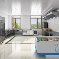 Back Kitchen Breakfast Shop Back Kitchen Catering Back Kitchen Equipment Canteen Back Kitchen Kitchen Console Wash Pool Disinfection Cabinet Refrigerator 3d model