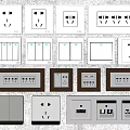 Modern switch socket panel 3d model