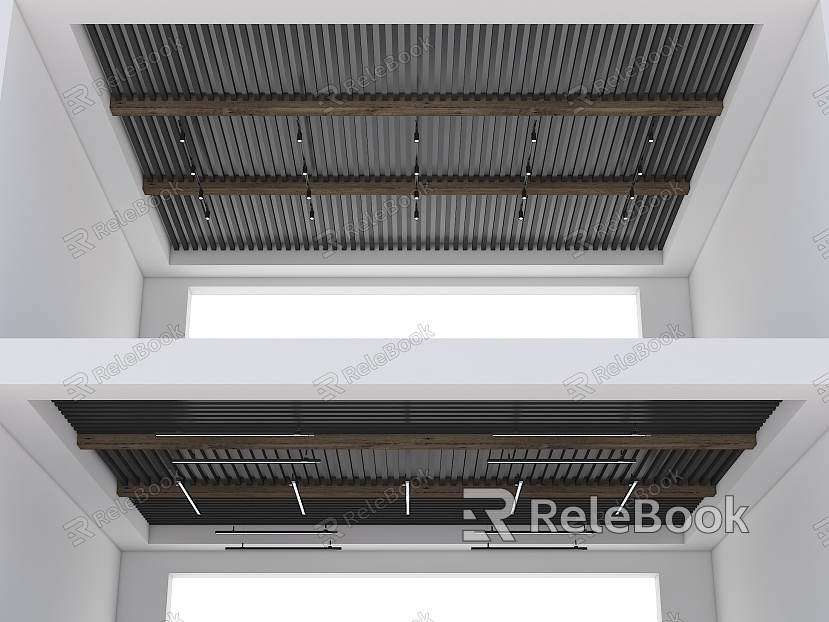 Modern Grille Ceiling Modern Square Ceiling Lvfangtong Tianhua Ceiling Wood Grille Ceiling model