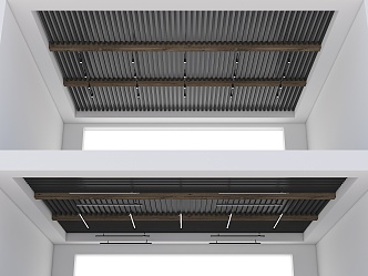 Modern Grille Ceiling Modern Square Ceiling Lvfangtong Tianhua Ceiling Wood Grille Ceiling 3d model