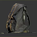 Durable Blue Canvas Backpack With Brown Leather Straps For Daily Use