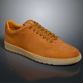 Brown Suede Casual Shoes With Orange Interior Brown Laces And Beige Sole