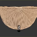 Light Brown Wicker Basket With Heart Shaped Top And Metal Buckle For Daily Use