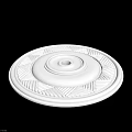 White Ceiling Medallion With Intricate Geometric Pattern And Central Mounting Hole 3d model