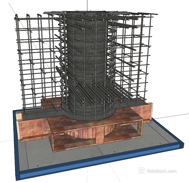 Construction Tower Scaffolding Structure With Reinforced Steel Base And Support Frames 3d model 