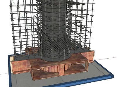 Construction Tower Scaffolding Structure With Reinforced Steel Base And Support Frames 3d model