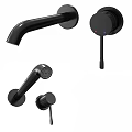 Modern Black Faucet Components With Handheld Shower Head And Control Knob
