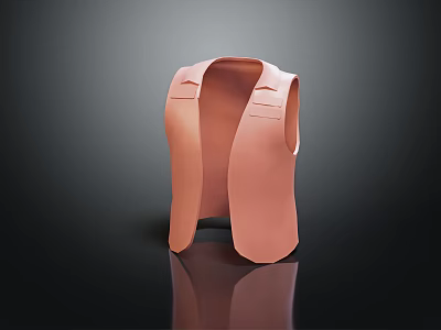 Pink Sleeveless Vest with Simple Design Smooth Material Dark Background Reflection 3d model