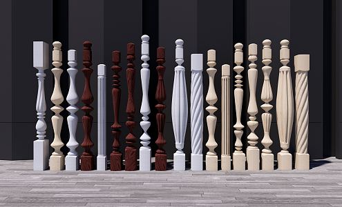 European Railing 3d model