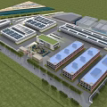 Modern Industrial Factory Layout With Multiple Buildings Green Area And Road