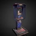 Vintage Payphone Booth With Retro Metal Structure Classic Design And Old Fashioned Stand