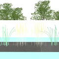 Modern landscape lamp reed and other landscape lamp combination lawn lamp 3d model