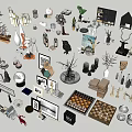 Indoor Tabletop Decorative Ornament Sets For Countertop Display SU Model Collection 3d model