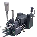 Industrial Machinery System With Rotary Pump Pipes And Control Panel Unit