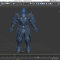 Game Movie Character Male Warrior In Detailed Metal Armor With Shoulder Plates